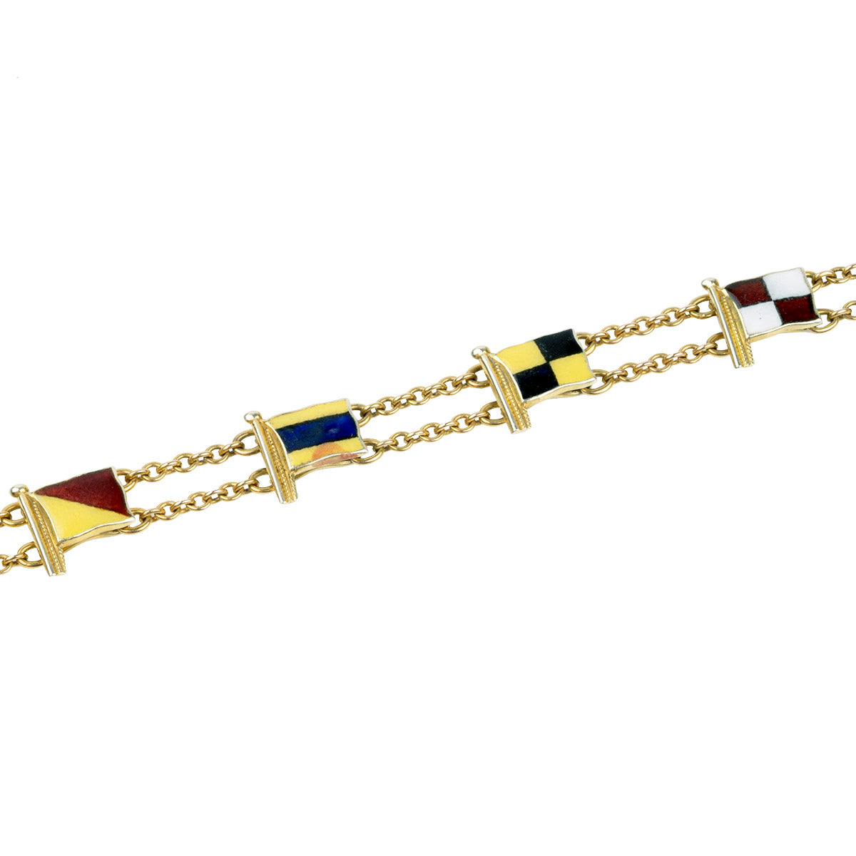 Nautical Flags Monogram Chain Bracelet Nautical Signal Flags 