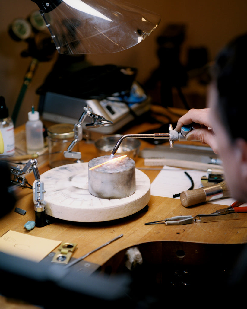 Jeweler working at the bench