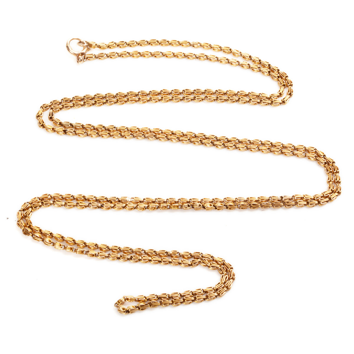 Victorian Era Long Gold Chain – Bell and Bird