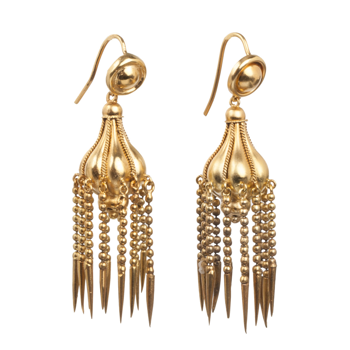 Victorian Era Gold Tassel Earrings | Bell and Bird