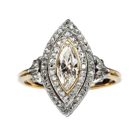 Antique Star Marquise Cut Diamond Ring c1950 – Pippin Vintage Jewelry