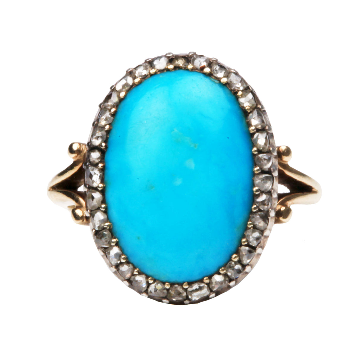 Victorian Turquoise Diamond Cluster Ring – Bell and Bird